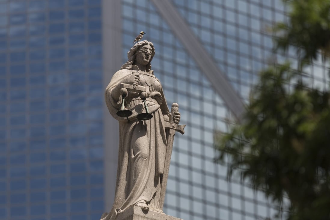 A statue of Lady Justice at Hong Kong’s Court of Final Appeal in Central district. Photo: EPA-EFE