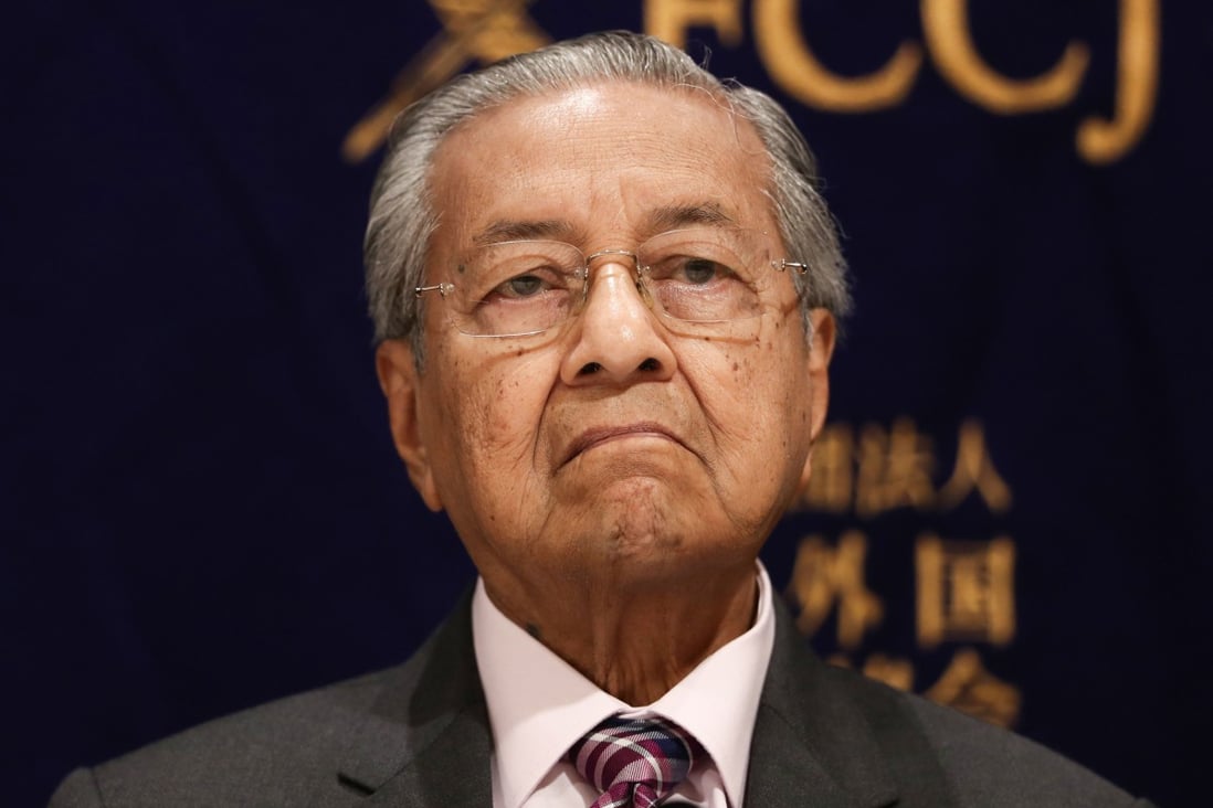 Malaysia's Prime Minister Mahathir Mohamad in Tokyo where he announced his support for Chinese tech firm Huawei. Photo: AFP