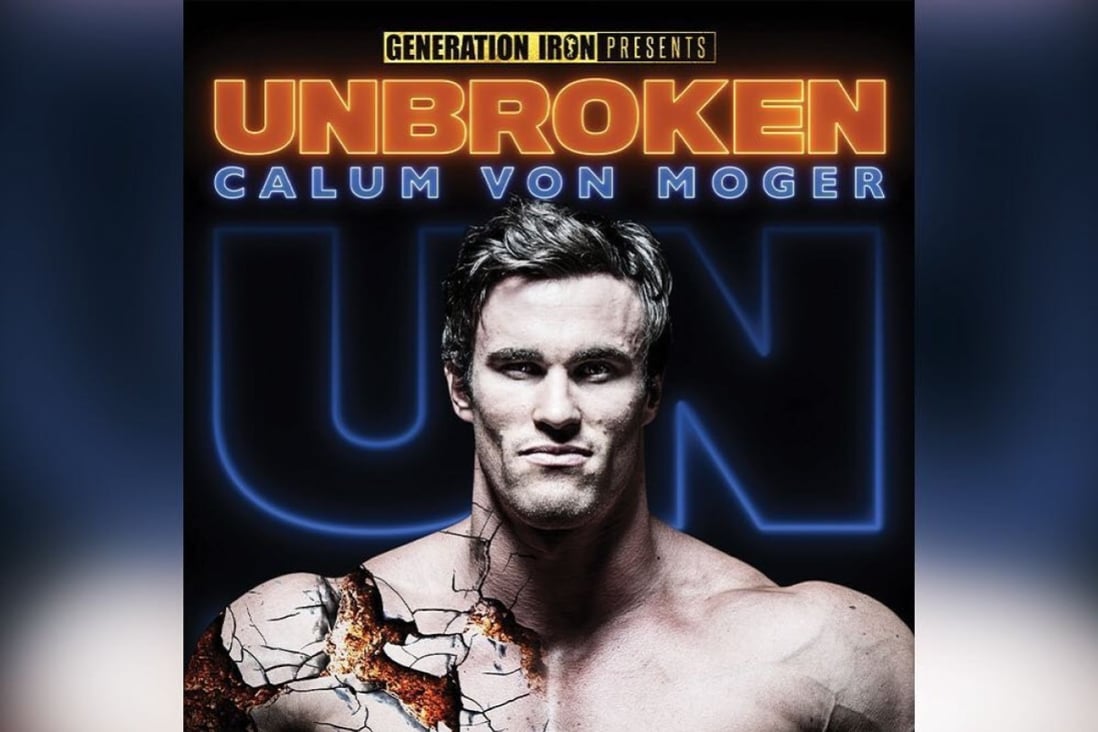Calum Von Moger stars in Unbroken, the No 1 sports film in the US according to iTunes. Photo: Instagram