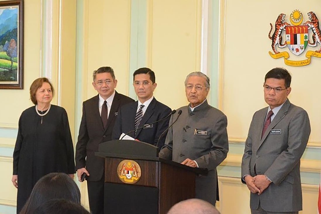 Malaysian Prime Minister Mahathir Mohamad (second from right) said on Tuesday during a cabinet meeting he did not know anything about the video and could not comment. Photo: Facebook