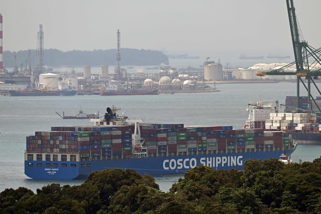 Exports to China and Hong Kong slumped by 23.3 per cent and 24.8 per cent from a year earlier respectively, showing Singapore’s vulnerability to fluctuations in regional trade as an important trade and shipment hub for Asia-Pacific. Photo: AFP