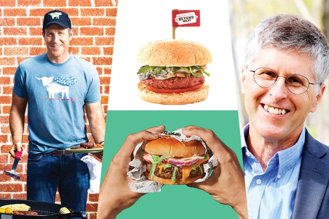 The CEOs of two successful American meat-alternative food companies, Ethan Brown (left) of Beyond Meat, and Patrick O. Brown, of Impossible Foods, who now offer their products in Hong Kong and Singapore as well as across North America.