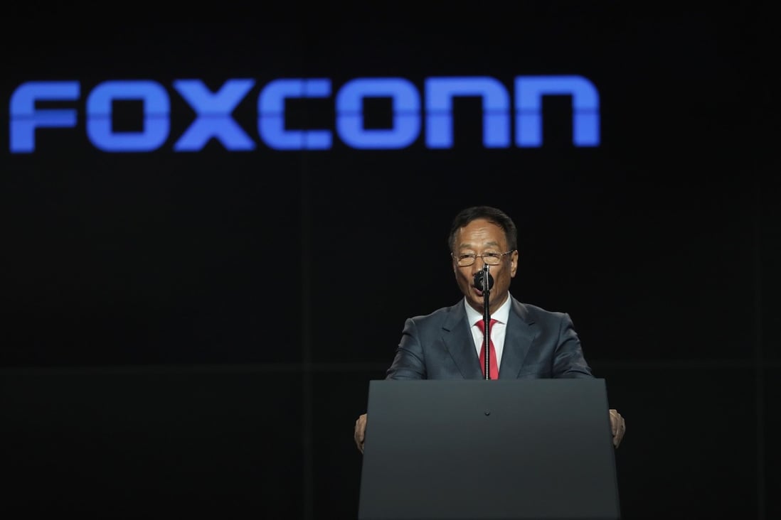Terry Gou Tai-ming, the billionaire founder and chairman of Foxconn Technology Group, said in May that the company would shut down operations on the Chinese mainland and move elsewhere if Beijing threatened its factories there if he was elected Taiwanese president. Photo: Agence France-Presse
