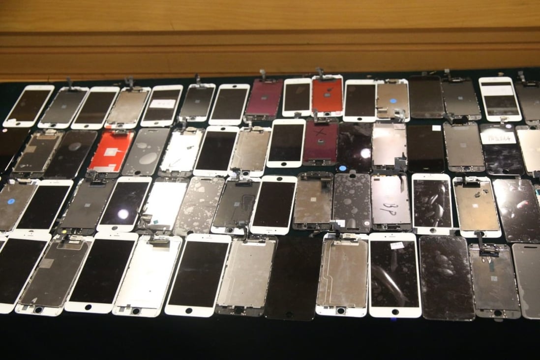 Smart phones sent to the workshop for repair from abroad were among the items found in the customs raid. Photo: Handout