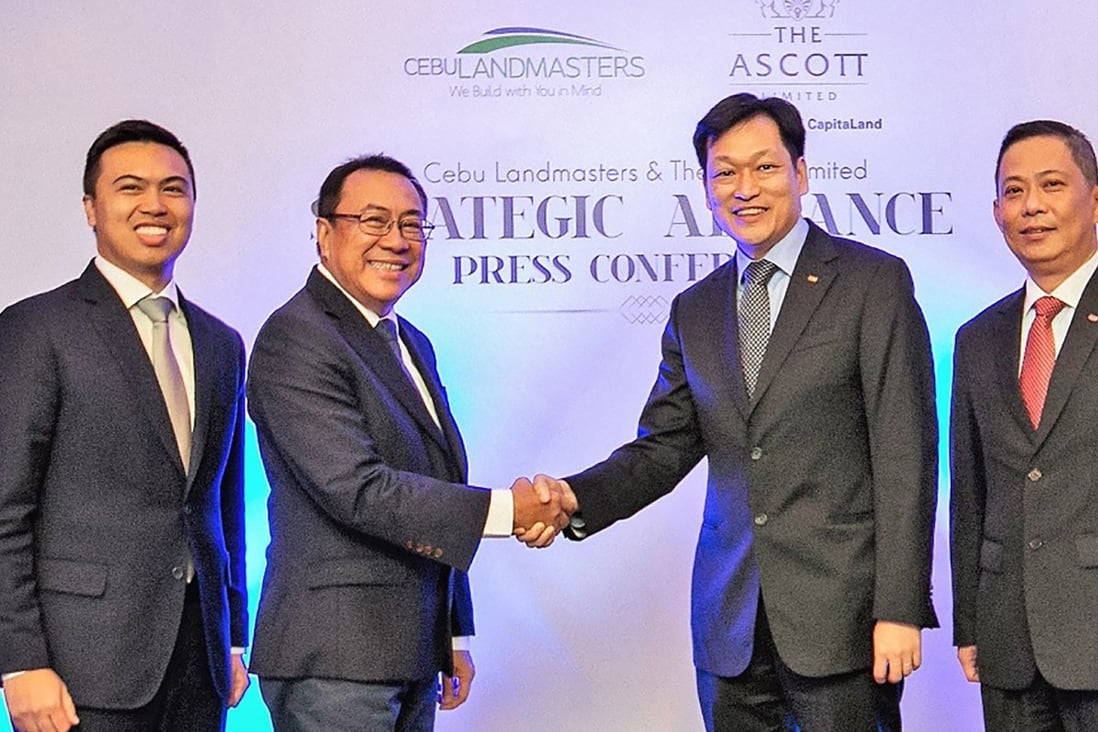 (From left) Cebu Landmasters (CLI) executive vice-president and chief operating officer Jose Franco Soberano; CLI chairman, president and CEO Jose R Soberano III; The Ascott's CEO Kevin Go;  and The Ascott's country general manager for the Philippines Daniel Wee