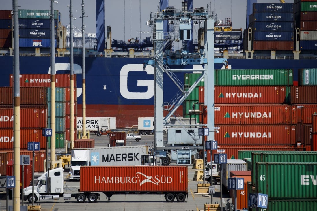 At the Port of Long Beach, America’s busiest port, inbound container trade was down 19.5 per cent in May. Photo: Bloomberg