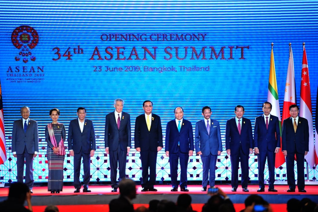 Asean leaders pose for a group photo during the opening ceremony of the Asean Summit. Photo: Xinhua