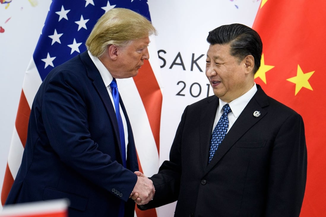 US President Donald Trump and Chinese President Xi Jinping greet each other on Saturday on the sidelines of the G20 summit in Osaka, Japan. Photo: AFP