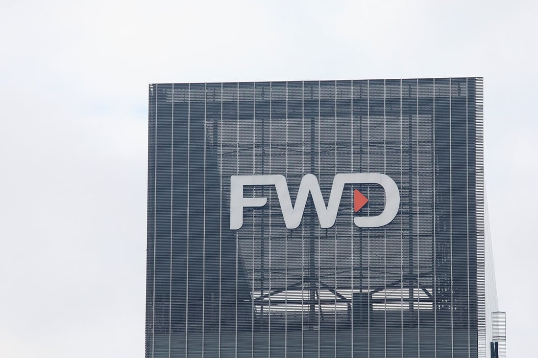 The corporate logo of FWD Group in Singapore. Photo: Shutterstock