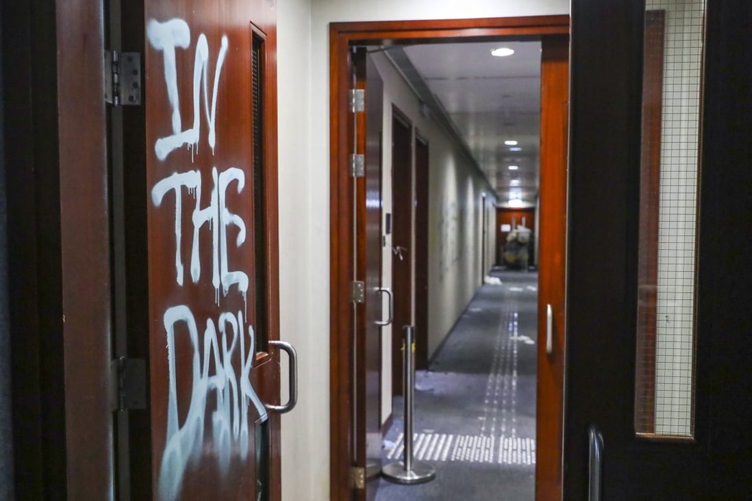 The government has been wrong-footed by the size and swiftness of people’s unhappiness, leading up to the vandalising of the Legislative Council building on July 1, the anniversary of Hong Kong’s handover to China. Photo: Edmond So