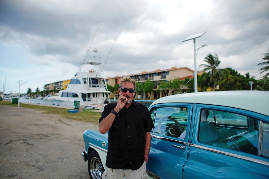 John McAfee at Marina Hemingway in Havana on Thursday. Photo: Reuters