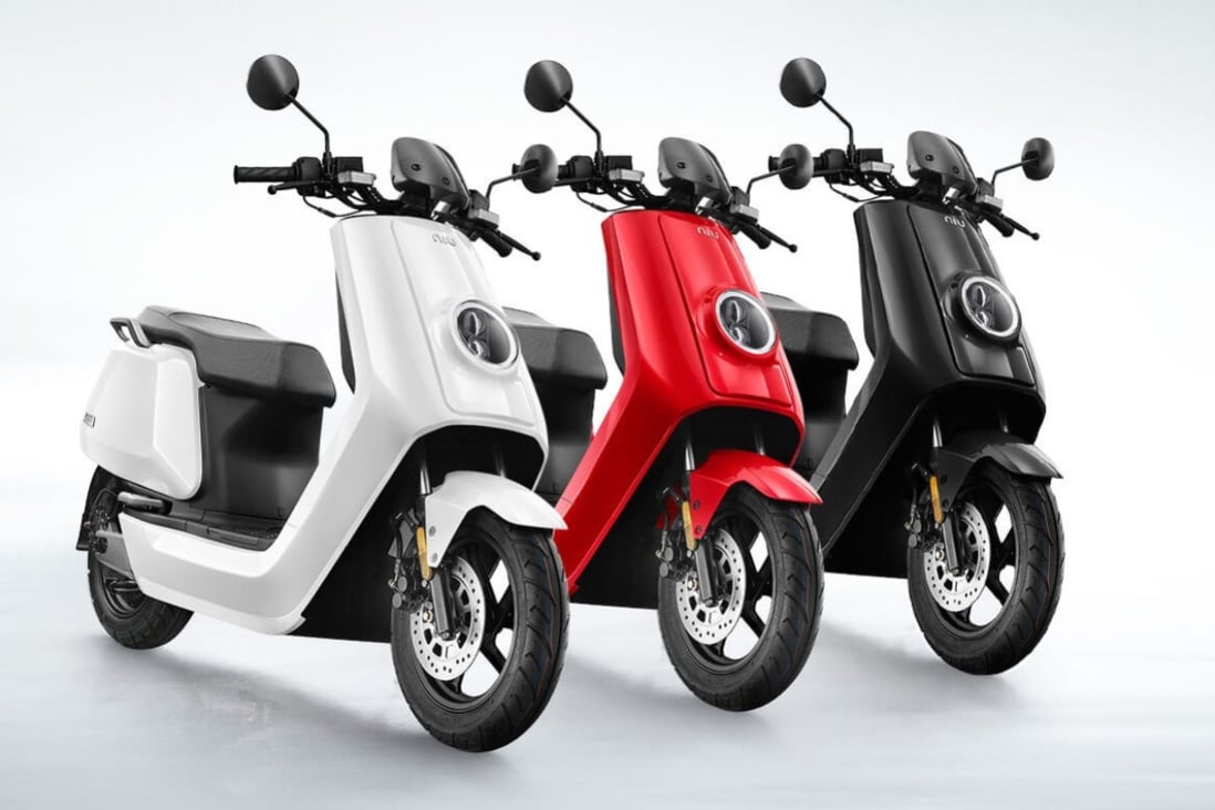 Electric scooters from Chinese start-up Niu Technologies. Photo: Handout
