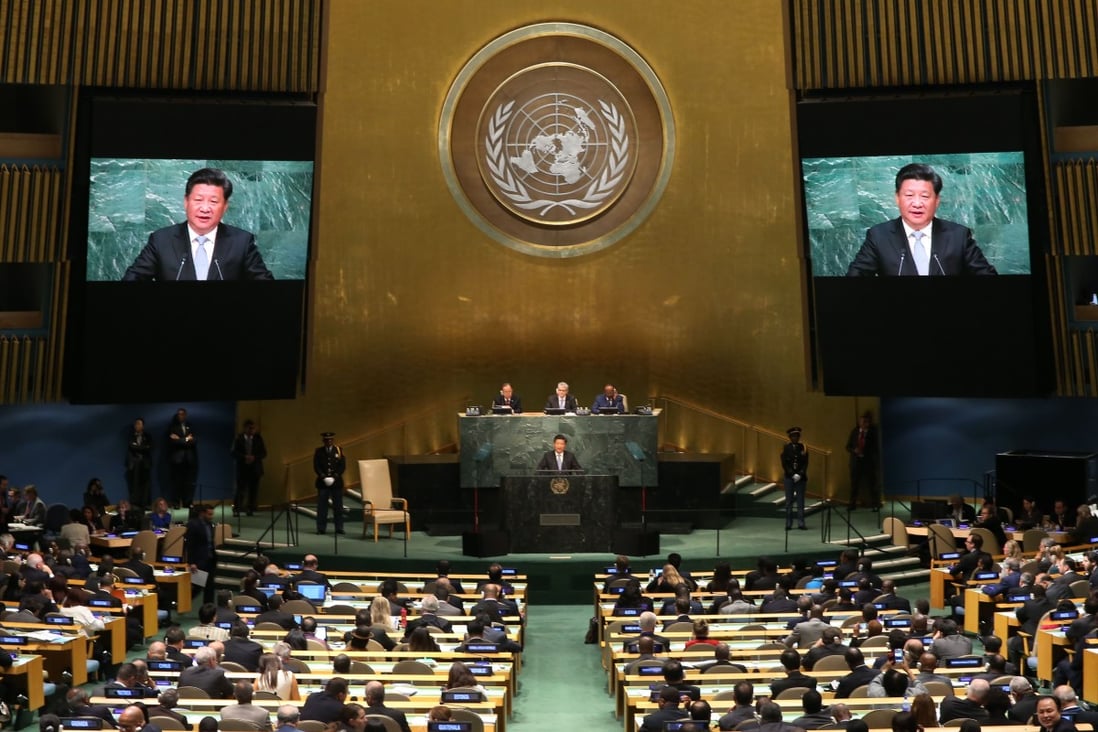 Chinese President Xi Jinping addresses the United Nations General Assembly in New York. Photo: Xinhua