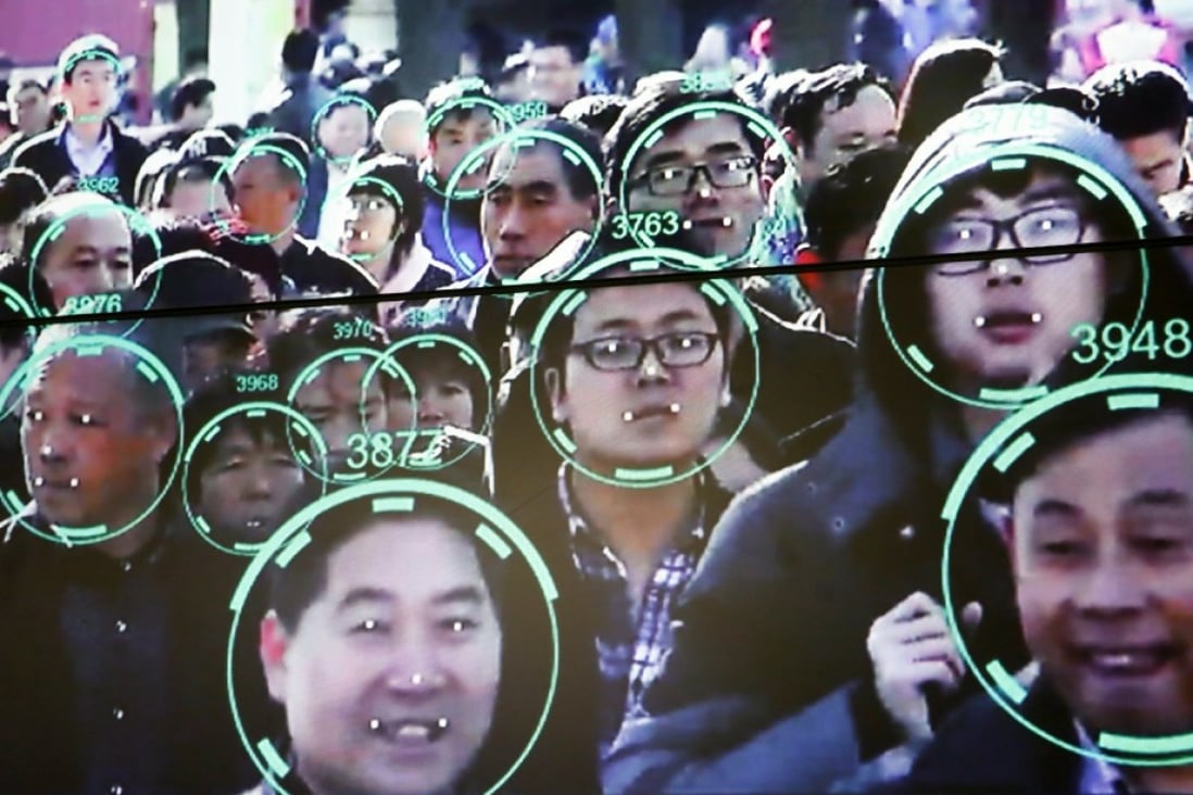 A screen shows a demonstration of a facial recognition software at the stall of the artificial intelligence solutions maker Horizon Robotics. Photo: Reuters
