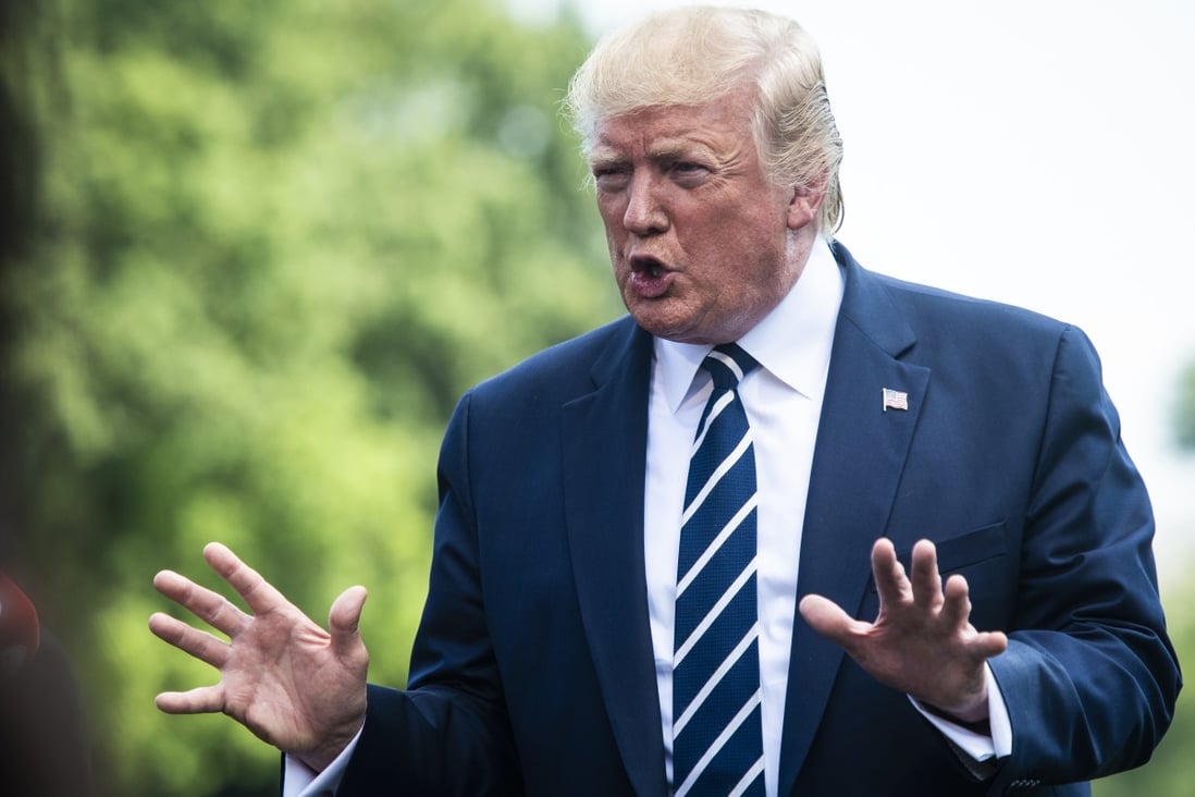 US President Donald Trump, shown outside the White House on Monday, said he hoped Chinese President Xi Jinping would “do the right thing” after the latest protests in Hong Kong. Photo: Washington Post