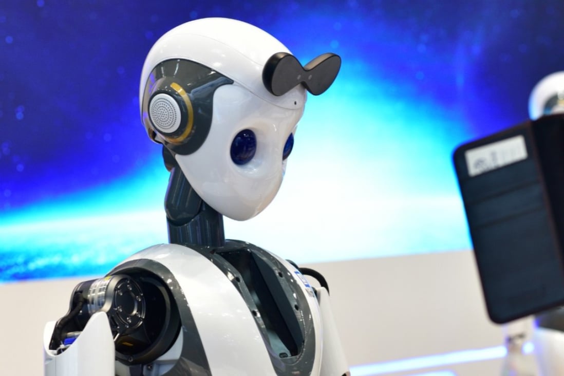 A cloud-computing driven smart robot made by Cloudminds Technology showcased at the Mobile World Congress Barcelona in February 2019. Photo: Handout