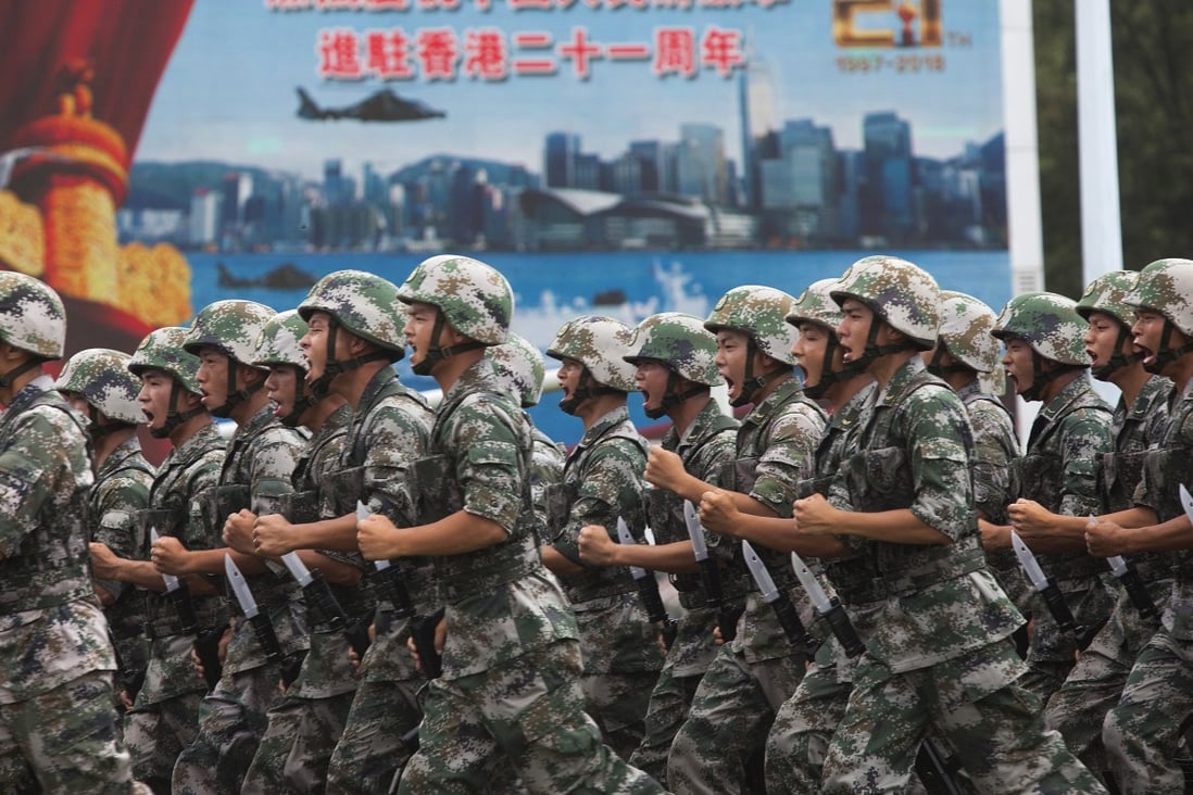 The PLA in Hong Kong has always abided by the law, Beijing says. Photo: EPA-EFE