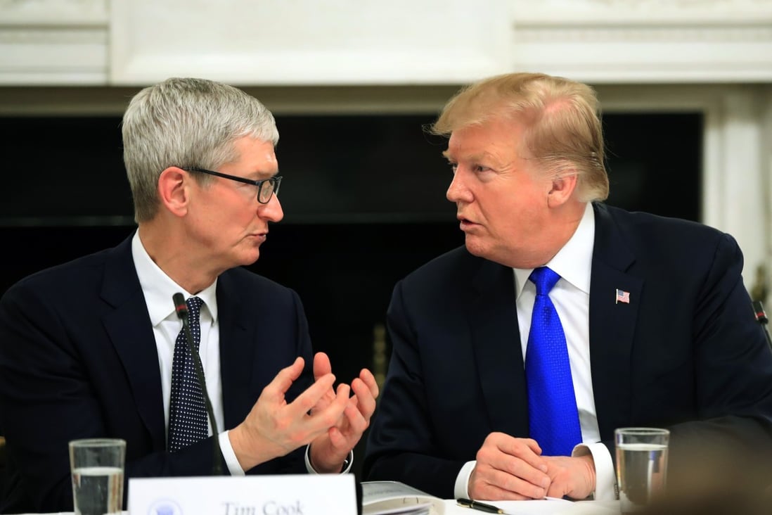 Apple CEO Tim Cook has continued to press US President Donald Trump for leniency as he continues to threaten tariffs on all remaining imports from China. File photo: AP