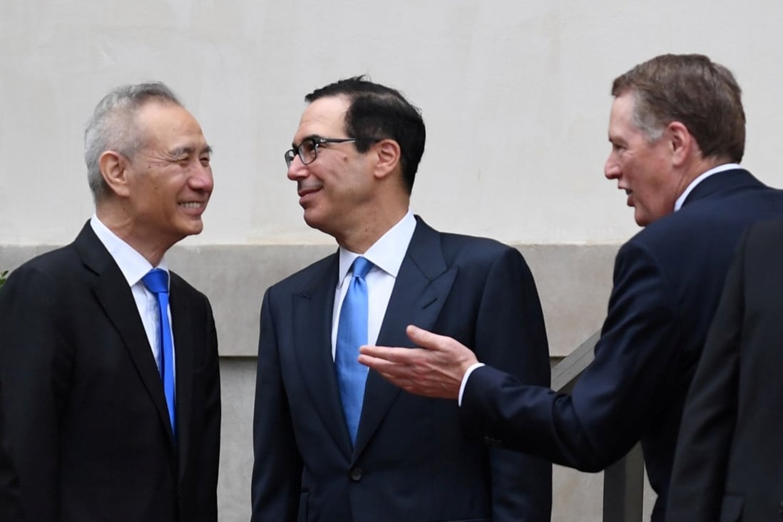 Chinese Vice-Premier Liu He will meet US Treasury Secretary Steven Mnuchin and US Trade Representative Robert Lighthizer. Photo: Reuters