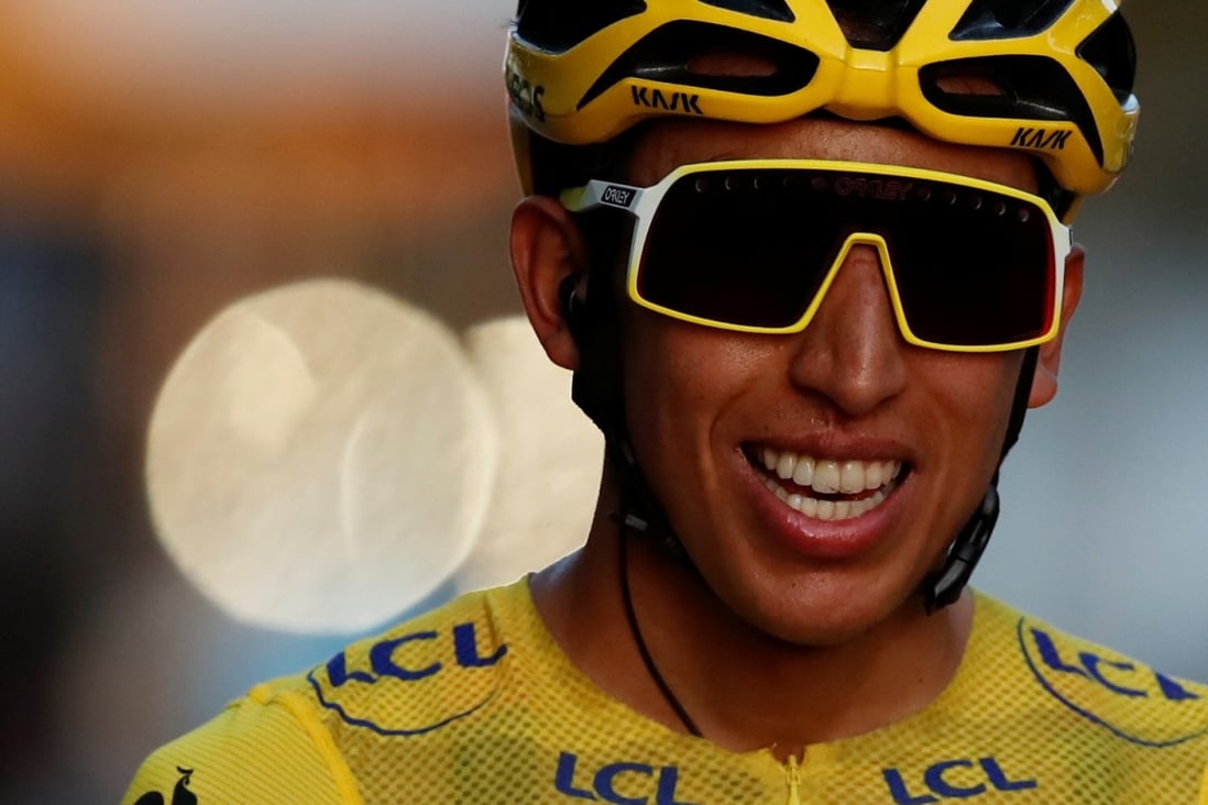 Team Ineos rider Egan Bernal of Colombia after his victory in the Tour de France on Sunday. Photo: Reuters