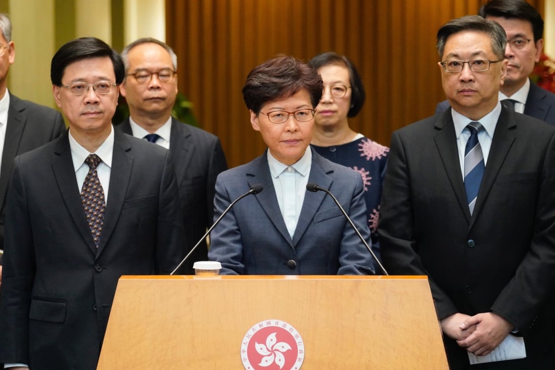 Hong Kong Chief Executive Carrie Lam has Beijing’s backing after nearly two months of protests and escalating violence in the city. Photo: Xinhua