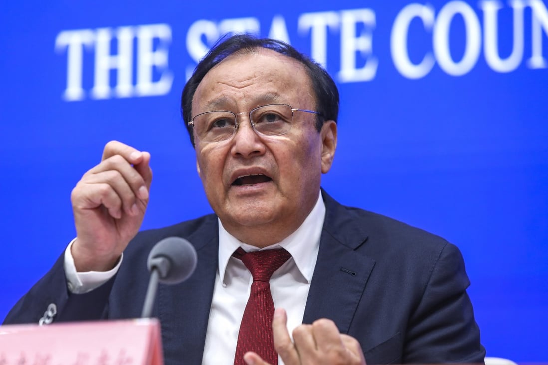 Shohrat Zakir, chairman of the Xinjiang government, described the “training centres” as “a pioneering invention for the world”. Photo: Simon Song