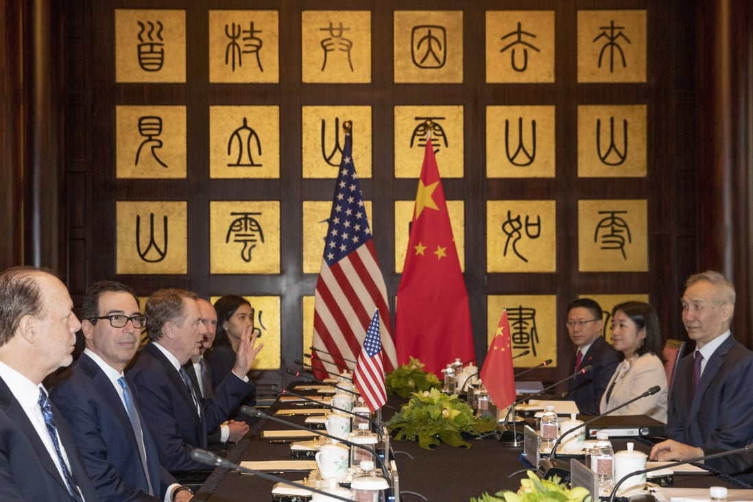 Vice-Premier Liu He (right) led China’s negotiating team with the United States in Shanghai this week. Photo: AP