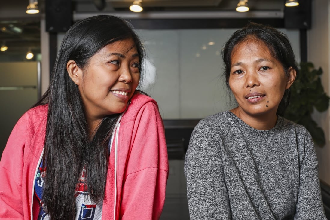Siblings Mary Ann (left) and Baby Jane Allas, who work as domestic helpers in Hong Kong. Photo: Xiaomei Chen