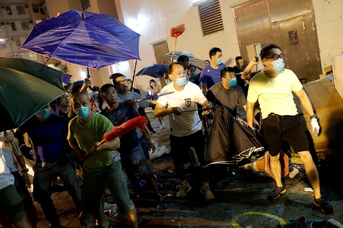 Residents clash with police during a protest in Wong Tai Sin on August 4. Photo: Reuters