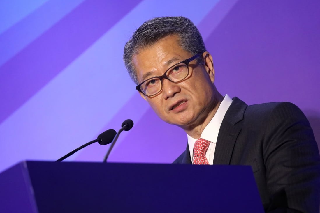 Financial Secretary Paul Chan at the Caixin Summit Hong Kong on June 10. Chan said on Monday that Hong Kong’s economy was in a “difficult situation”. Photo: K.Y. Cheng