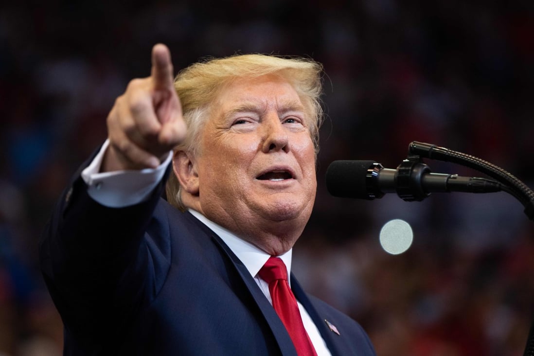 US President Donald Trump speaks at a campaign rally in Cincinnati, Ohio, on Thursday. Photo: AFP