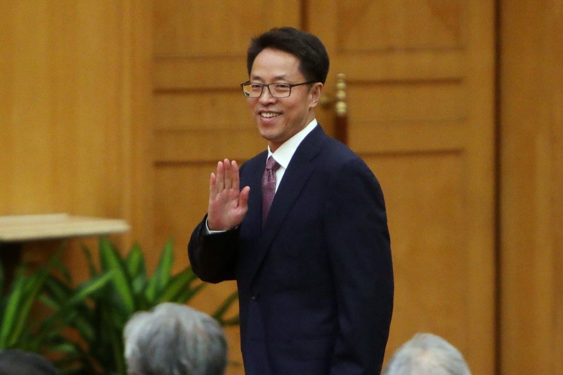Zhang Xiaoming, director of the State Council’s Hong Kong and Macau Affairs Office, held a meeting in Shenzhen about the current situation in Hong Kong. Photo: Winson Wong