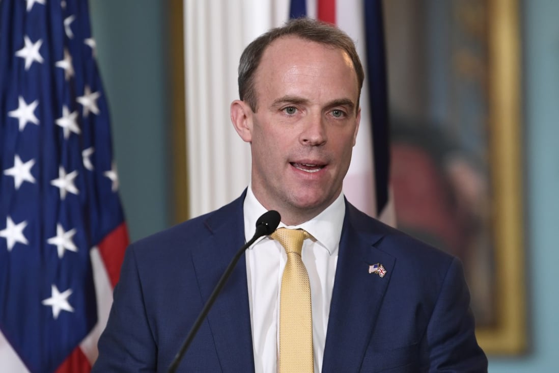 British Foreign Secretary Dominic Raab spoke with Carrie Lam by phone for over 20 minutes on Friday. Photo: AP