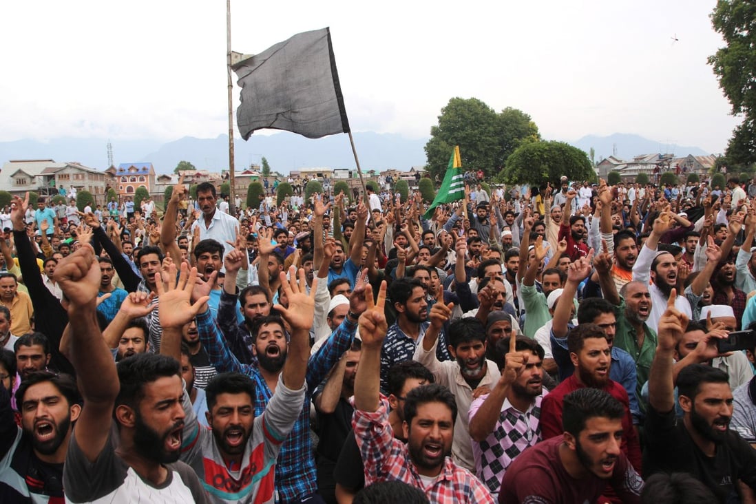 Kashmiri Muslims protest in Srinagar, India. Photo: EPA