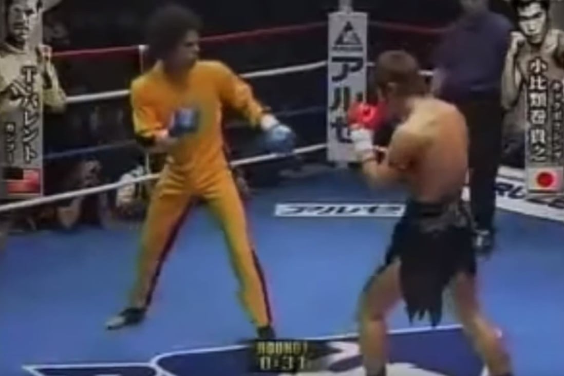 Tony Valente (left) fights Takayuki Kohiruimaki for K-1 in Japan in 2003. Photos: YouTube/Fight Commentary Breakdowns
