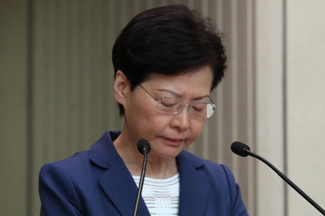 Chief Executive Carrie Lam’s plummeting reputation has cost her PR chief her job. Photo: Nora Tam