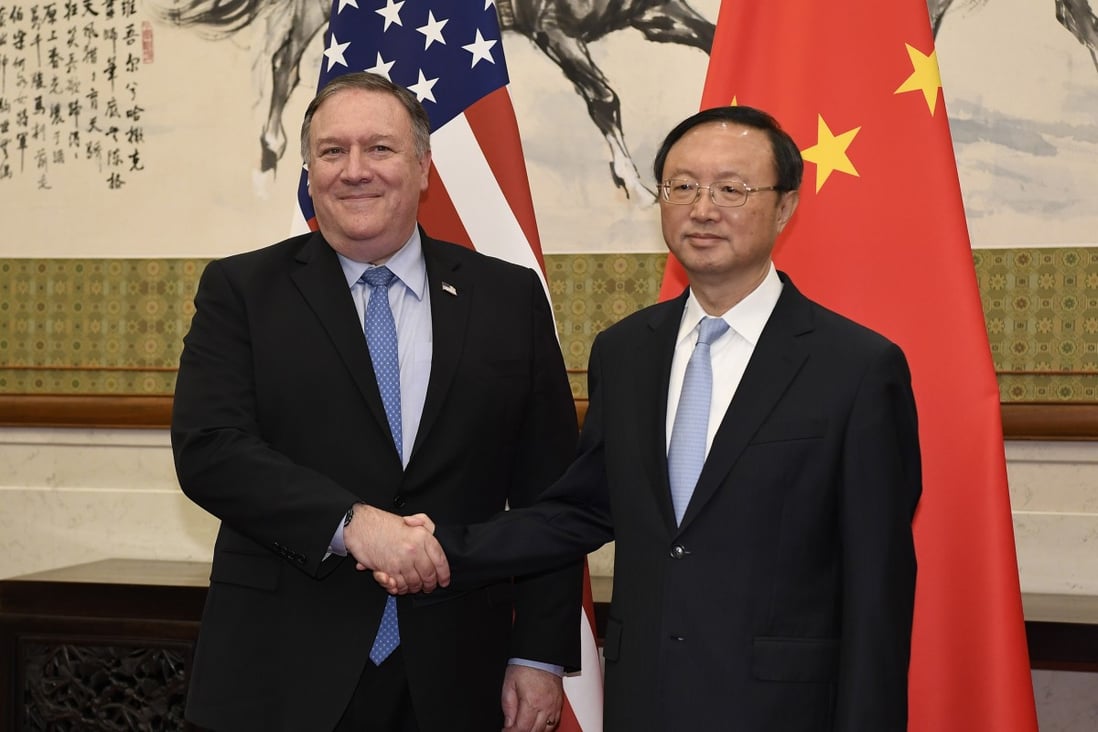 US Secretary of State Mike Pompeo and China’s top diplomat Yang Jiechi, pictured during a meeting in November, held talks in New York on Tuesday. Photo: AP