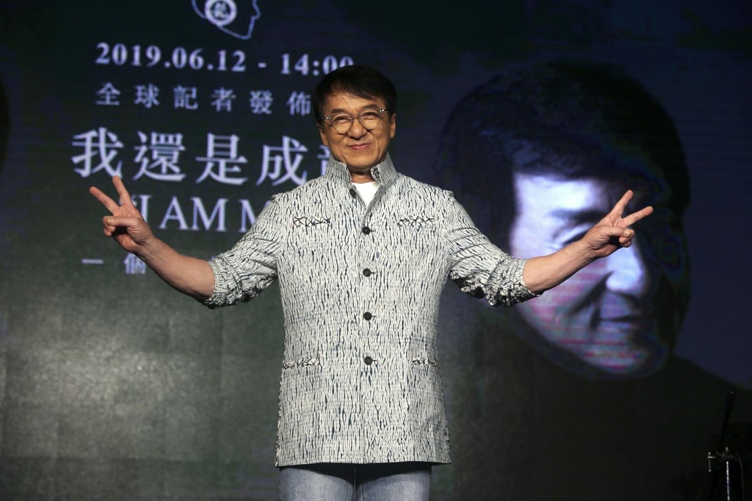Hong Kong actor and singer Jackie Chan poses for the media to promote his “I AM ME” album in Taiwan in June. Photo: AP