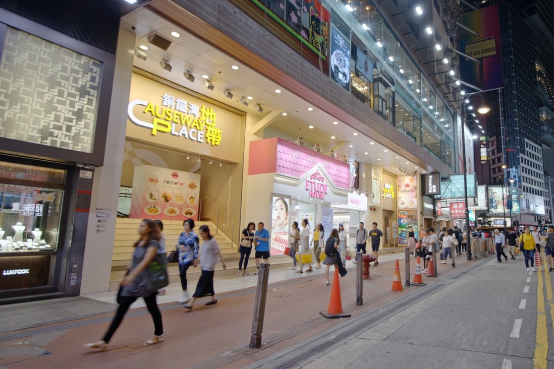 A shop in Causeway Place, in Causeway Bay district, was sold on Thursday for a massive loss. Photo: Shutterstock Images
