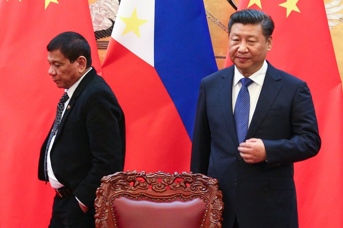 Philippine President Rodrigo Duterte (left) will meet Chinese counterpart Xi Jinping in Beijing later this month. Photo: Simon Song