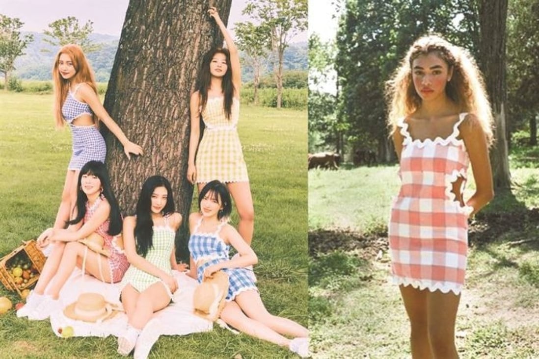 (Left) Teaser image of Red Velvet’s new album “The ReVe Festival Day 2”; (right) an outfit designed by Paris Starn, the designer behind New York-based brand Paris 99. Image: Courtesy of SM Entertainment / Instagram