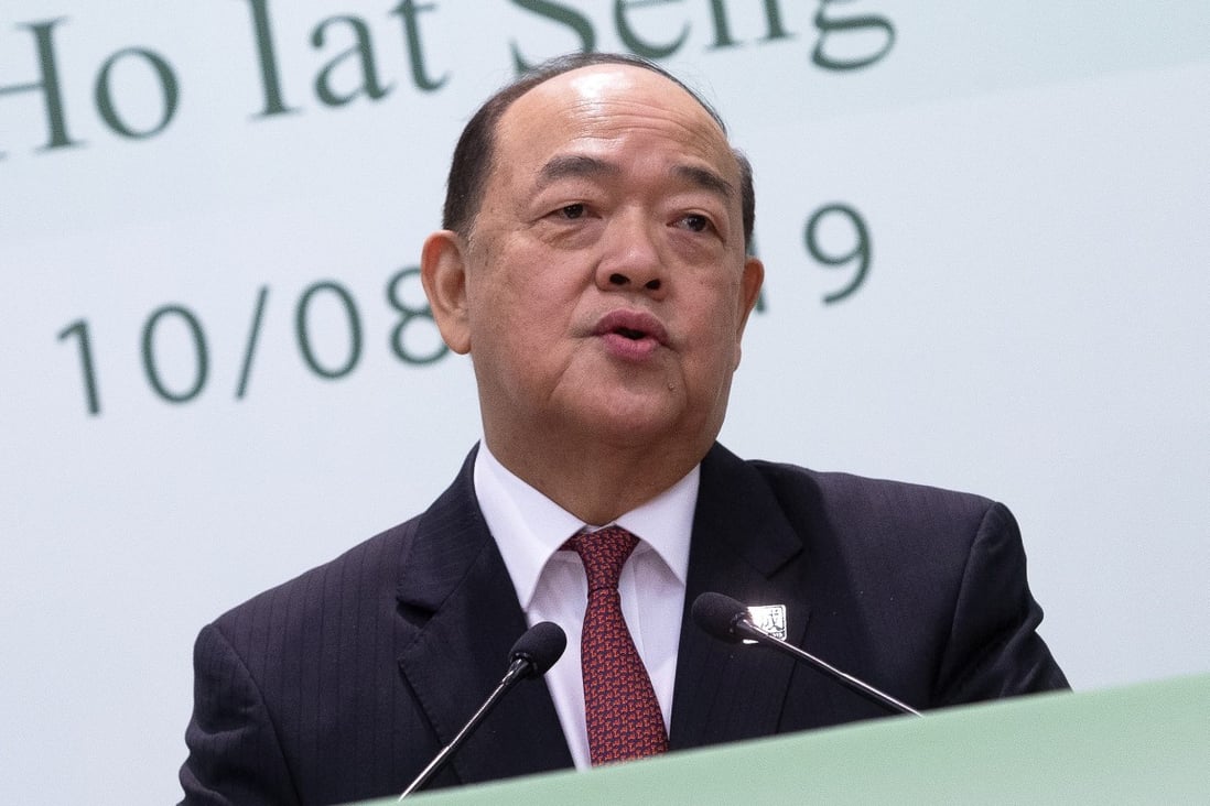 Macau’s newly-elected chief executive Ho Iat-seng. Photo: EPA