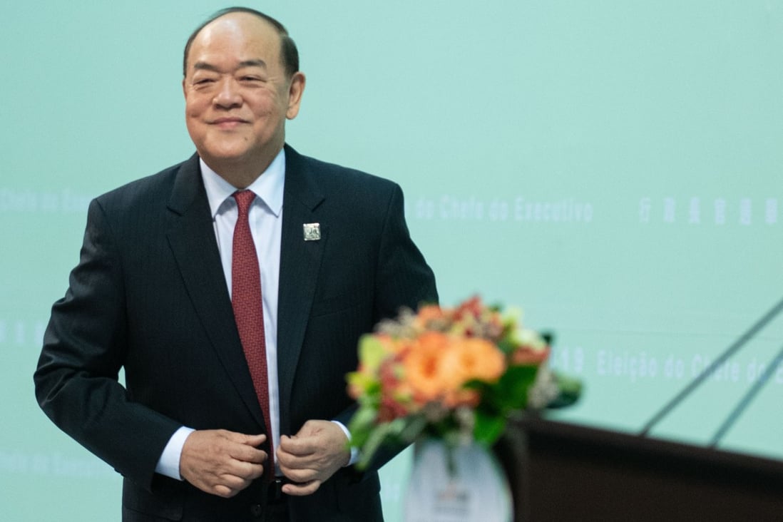 Ho Iat-seng was the only candidate for Macau’s chief executive. Photo: Xinhua