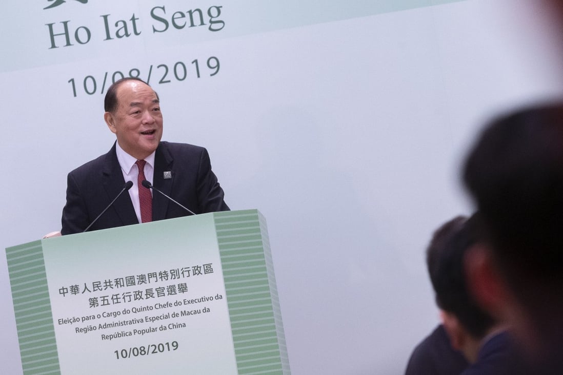Ho Iat-seng has the right credentials to be the city’s chief executive; he has strong mainland connections and is a legislator and businessman. Photo: EPA-EFE