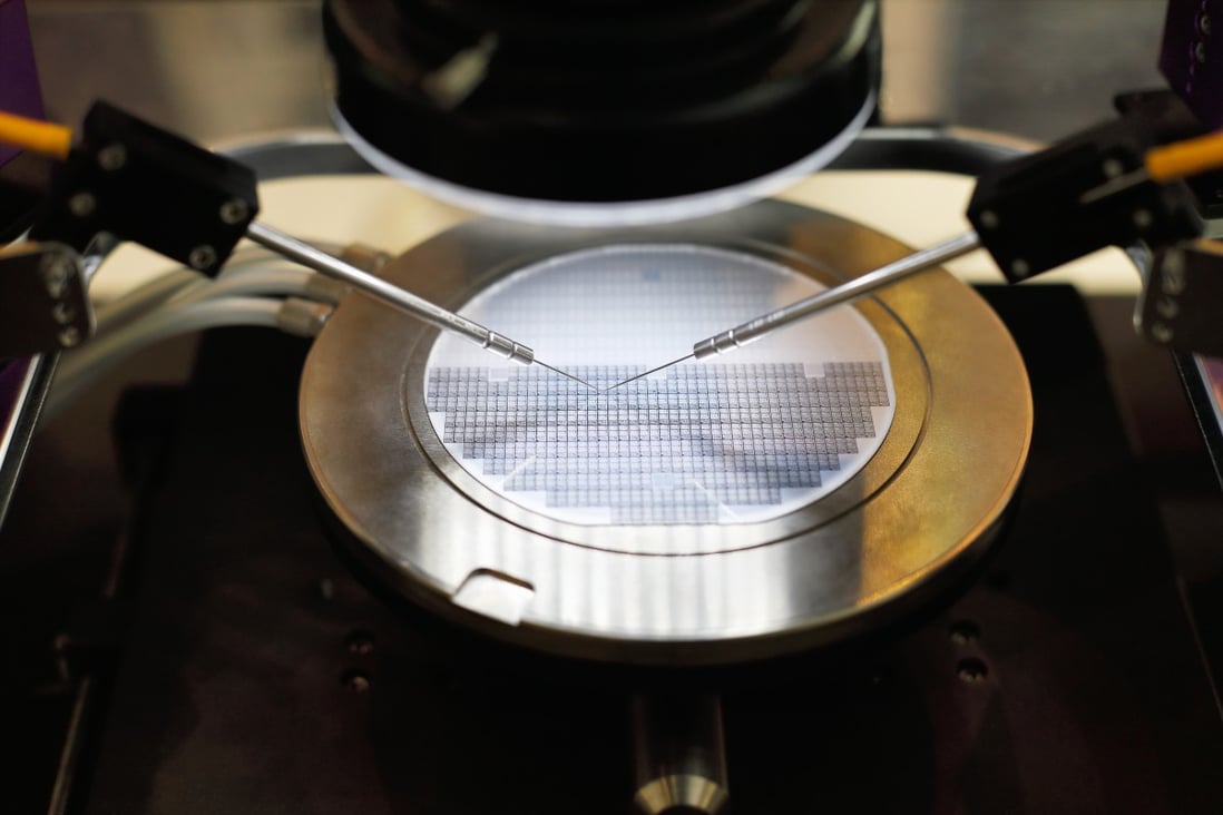 Semiconductor silicon wafer undergoing probe testing. Photo: Shutterstock