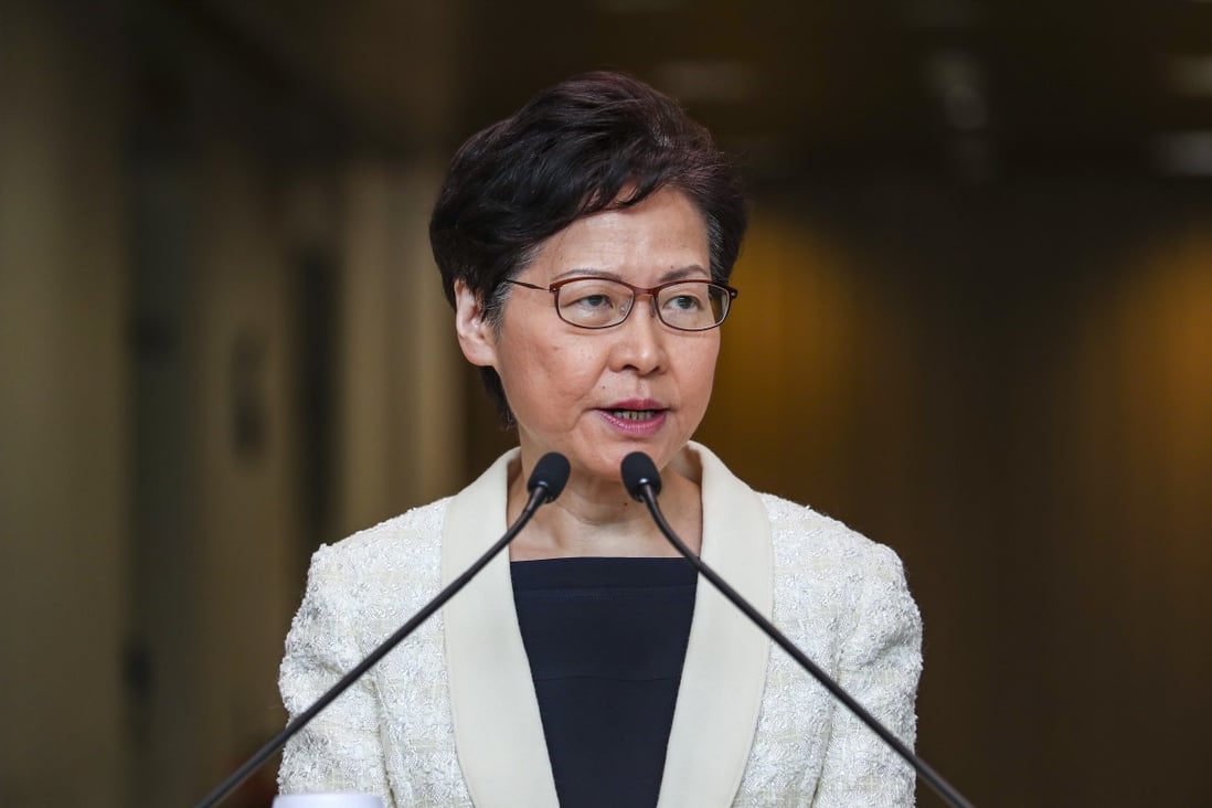 Chief Executive Carrie Lam says she will stay on as leader to solve the city’s political crisis. Photo: Nora Tam