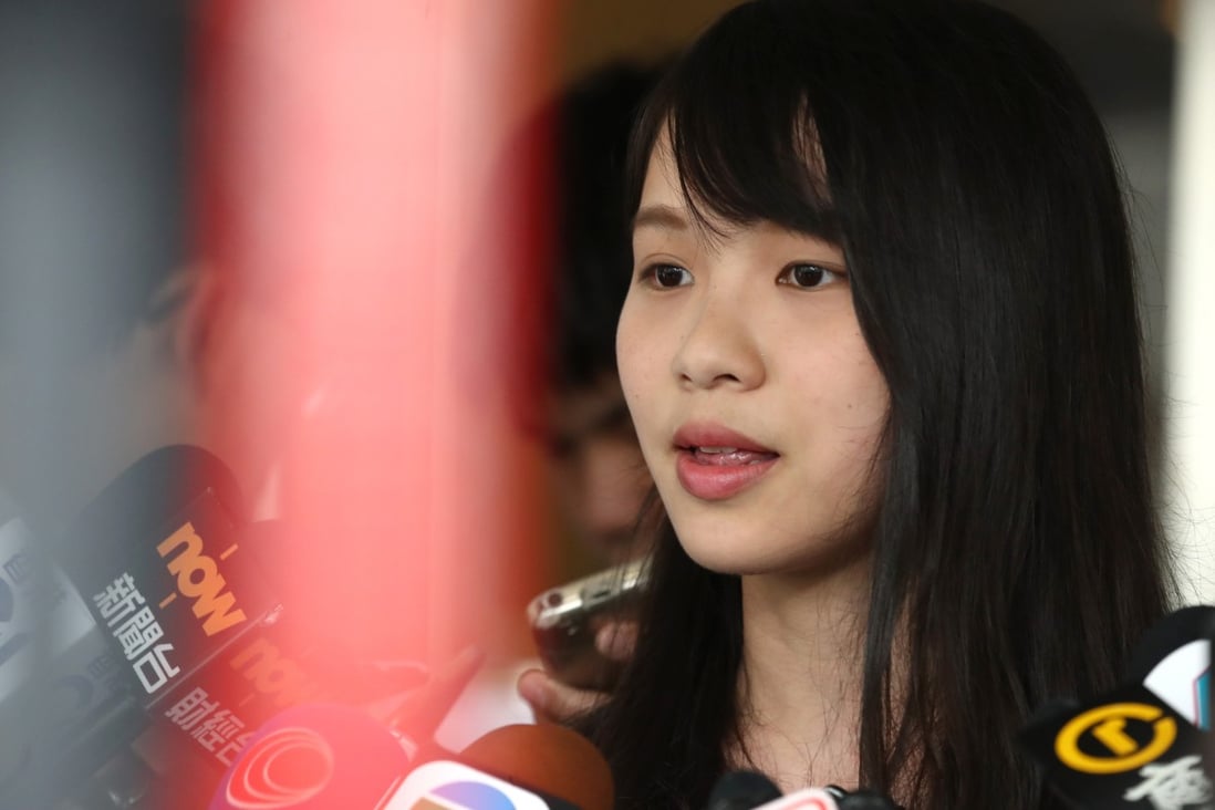 The returning officer failed to give Agnes Chow an opportunity to respond before invalidating her candidacy and this was deemed a material irregularity. Photo: Nora Tam