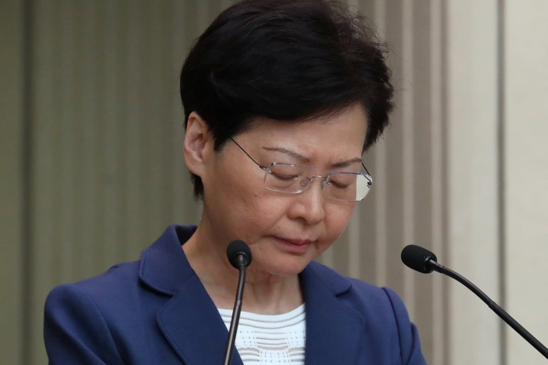 Hong Kong Chief Executive Carrie Lam had previously suspended the bill, and declared it ‘dead’, but had insisted it would not be formally withdrawn. Photo: Nora Tam