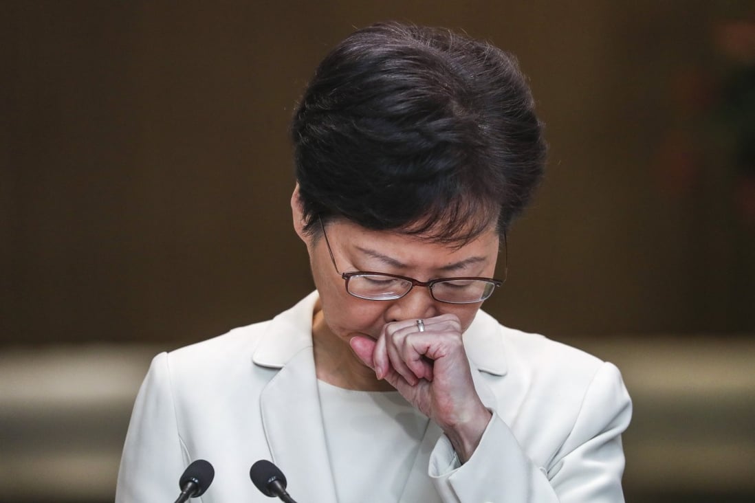 An emotional Carrie Lam Cheng Yuet-ngor met the media on Thursday to explain her decision, insisting it was her, not Beijing, behind the formal withdrawal of the bill. Photo: Sam Tsang
