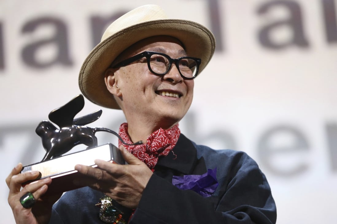 Filmmaker Yonfan with the best screenplay award for the his animation movie No 7 Cherry Lane at the 76th edition of the Venice Film Festival in Italy on September 7. Photo: AP
